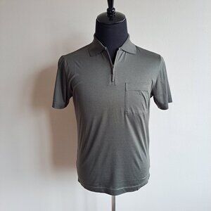 NEW Men's Montechiaro 100% Cotton Green Polo Shirt with Pocket Size XS
